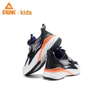 匹克童鞋爆米花科技儿童运动鞋夏季透气网面跑步鞋子 黑色/深紫 32 