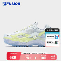 FILA FUSION斐乐潮牌女鞋BIANCO厚底潮鞋2024夏硬糖鞋跑步鞋 比特蓝/温橄绿-BA 36