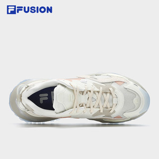 FILA FUSION斐乐潮牌女鞋BIANCO厚底潮鞋2024夏硬糖鞋跑步鞋 香草冰白/珍珠粉-VA 37.5