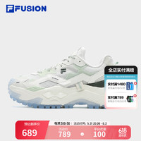 FILA FUSION斐乐潮牌女鞋BIANCO厚底潮鞋2024夏硬糖鞋跑步鞋 微白/雾灰绿-WF 37.5