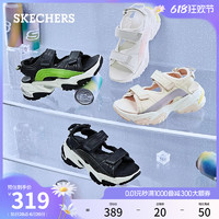88VIP：SKECHERS 斯凱奇 2022夏新款小奶熊女透氣厚底運動沙灘鞋機甲涼鞋