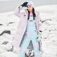 雪中飛 女式羽絨服23冬季新款精美袖標長款加厚廓形外套