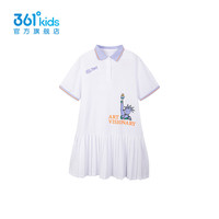 361°361度童装女童针织连衣裙2024年秋季中大童裙子 本白 130