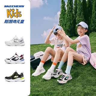 斯凯奇（Skechers）斯凯奇气泡熊童鞋男女童镂空凉鞋夏季款儿童运动鞋子 蓝莓气泡熊/白色/蓝色/多彩色/WB 34码