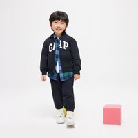 Gap 盖璞 男女婴幼童夏季2024LOGO经典字母插袋连帽外套卫衣890199