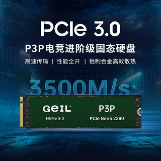 GeIL金邦TLC 512G 3400MB/sM.2固态硬盘PCIe3.0笔记本台式通用P3P