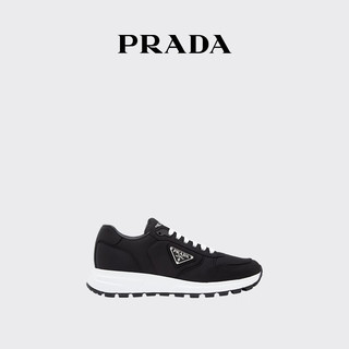 PRADA/普拉达男士金属三角形徽标饰再生尼龙运动鞋 黑色 6