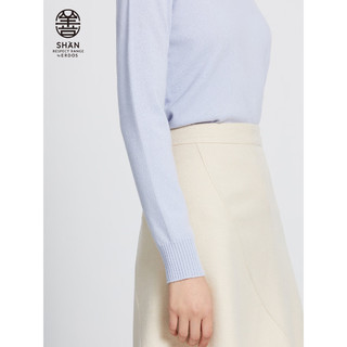 ERDOS 【LINE一线】早春基本款全成型半高领针织女羊绒衫 善系列 淡蔚蓝 170/92A/XL