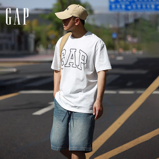 Gap 盖璞 男装2024夏新款撞色logo圆领短袖T恤纯棉上衣544465