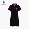 U.S. POLO ASSN. 女士短袖Polo裙棉质休闲连衣裙夏季运动翻领女裙修身显瘦裙装