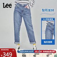 Lee411锥形男友风浅蓝女牛仔裤LWB1004113QJ-665 浅蓝色(25裤长) 24(80-90斤可选)