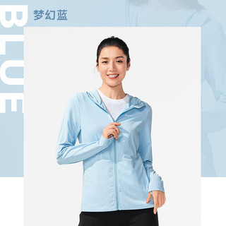 迪卡侬（DECATHLON）户外防晒衣女夏季防紫外线凉感透气轻薄短款冰丝防晒服 常规款- 梦幻蓝 凉感 XS