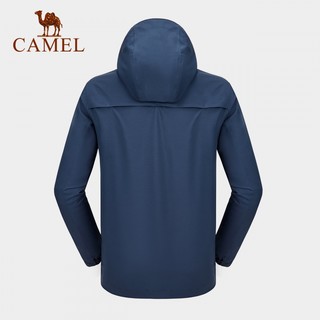 骆驼 CAMEL珠穆朗玛系列单层冲锋衣男女春秋薄款韩版潮流外套旅行服 A0W2UH107A，墨蓝，男 L