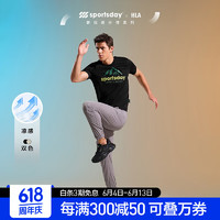 HLA 海澜之家 短袖T恤男24新款sportsday马术运动短袖男夏季 黑色M7 180/96A(XL)  推荐76-82kg