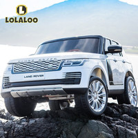 LOLALOO路虎儿童电动玩具汽车可坐双人小孩四轮越野遥控遛娃周岁 四驱抛光白【遥控+动画液晶屏+双座】