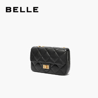 BeLLE 百麗 包包女新款小香風鏈條黑色高級質感百搭斜挎包單肩包X6593AX3