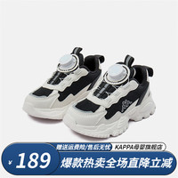 Kappa Kids卡帕童鞋亲子鞋老爹鞋男童春季女童旋转纽扣休闲运动鞋 黑米|亲子单鞋|男女同款 27码 内长17.3适合脚长16.3
