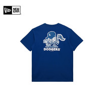 NEW ERA 纽亦华 2024夏季新款MLB联盟卡通短袖T恤男女 LA宽松半袖-深宝蓝色 S