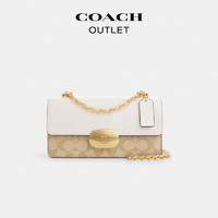 COACH 蔻驰 奥莱女士经典标志老花ELIZA翻盖斜挎包