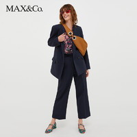 MAX&Co. 麦克斯蔻 2023秋冬新款双排扣驳领简约西装外套女7044033003maxco