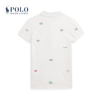 RALPH LAUREN 拉夫劳伦 女童 24年早春刺绣弹力网眼布Polo衫