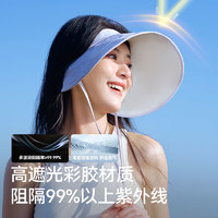 88VIP：PELLIOT 伯希和 防晒帽女户外防紫外线彩胶大帽檐空顶帽可折叠全脸遮阳帽