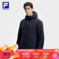 FILA 斐乐 官方男士棉服2024春基础简约健身运动休闲连帽外套