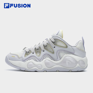 FILA FUSION斐乐潮牌女鞋VERTICAL复古篮球鞋2024夏季运动鞋 雪白/丁香紫-SL 36