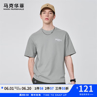 马克华菲【艺术花卉】纯棉短袖T恤男2024夏季潮流百搭字母印花休闲T恤 211灰绿 M