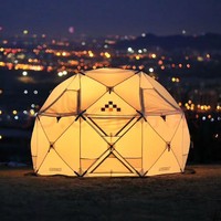 LUING BOX 露营盒子 自动球型帐篷哈博设计结构多人帐篷带雪裙户外城堡 可可蛋奶