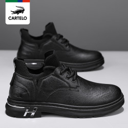 cartelo卡帝乐鳄鱼线下专柜同款新款时尚马丁鞋休闲鞋工装鞋皮鞋男鞋