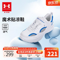 安德玛（Under Armour）童鞋2024年儿童运动鞋透气舒适百搭男女大童运动凉鞋2421112 白色 33码