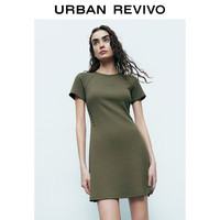 UR【都市趣野】2024夏季女复古辣妹字母连衣裙UWV740061 橄榄绿 XS