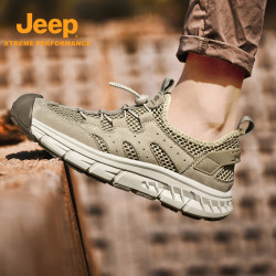 jeep吉普徒步鞋男2024新款夏季户外轻便休闲网面透气耐磨防滑登山鞋沙