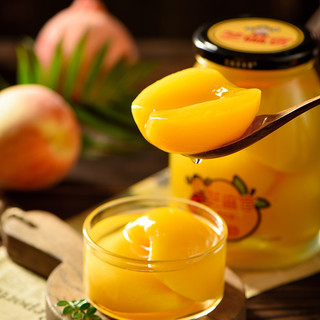 糖水黄桃罐头新鲜水果罐头720g瓶砀山半桃大罐家庭装玻璃瓶