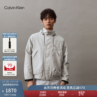 卡尔文·克莱恩 Calvin Klein Jeans24春夏男士户外织带魔术贴袖口运动连帽夹克J325904 PC8-银河灰 S