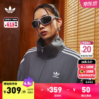 adidas 阿迪达斯 情侣款运动立领夹克外套男女阿迪达斯官方三叶草 深灰 S