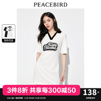 PEACEBIRD 太平鸟 夏季新款美式POLO领连衣裙A3FAD2421 白色 M