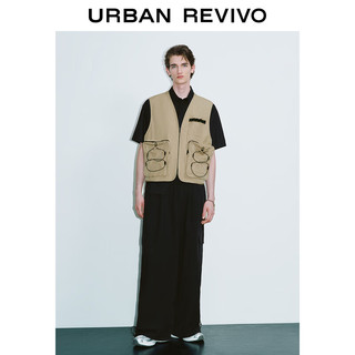 URBAN REVIVO 男士潮流户外工装机能风口袋拉链马甲 UMV140028