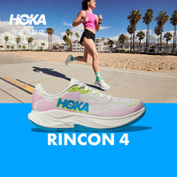HOKA ONE ONE男女款夏季林康4公路跑步鞋RINCON 4减震防滑透气 霜白色/暮光粉-女(宽版) 36.5