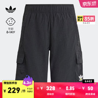 adidas 阿迪达斯 工装风运动短裤男大童夏季阿迪达斯三叶草IT5437 黑色 176CM
