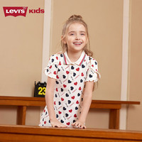 Levi's李维斯童装24夏女童polo连衣裙儿童甜美桃心裙子 糖果白 155/72(L)