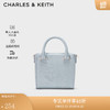 CHARLES & KEITH CHARLES&KEITH质感压纹手提包单肩包包女包女士CK2-50671363 Light Grey浅灰色 S