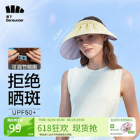 蕉下 Beneunder防晒帽遮阳帽女帽子太阳帽大帽檐防紫外线空顶帽纭际贝壳帽浅麦米 浅麦米