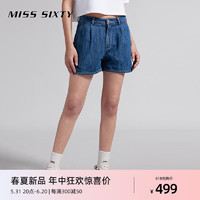 MISS SIXTY 2024夏季牛仔短裤女含天丝复古深蓝直筒百搭休闲风 深蓝 23