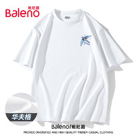 Baleno 班尼路 夏季短袖男女款潮牌定制卡通猫百搭上衣t恤运动宽松五分袖衣服