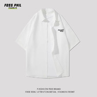 Foss Phil 短袖衬衫男士夏季休闲百搭宽松舒适衬衣外套FPCS1白色XL