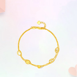 chowtaiseng周大生爱之环绕黄金足金love手链爱之环绕双层手链约24g