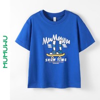 MUMUWU 木木屋 童装圆领半袖男童T恤儿童棉短袖上衣中大童夏运动装