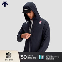 DESCENTE 迪桑特 男士透气UPF100防晒外套反光夜跑梭织上衣新款 NV-NAVY M(170/92A)